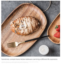 Load image into Gallery viewer, Whole Solid Wood Pan Plate Fruit Plate Set
