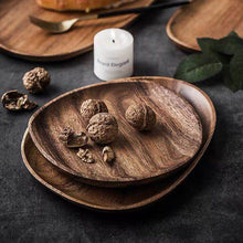 Load image into Gallery viewer, Whole Solid Wood Pan Plate Fruit Plate Set
